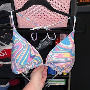 SHEIN Multicolor Swirl Bikini Top (never worn)